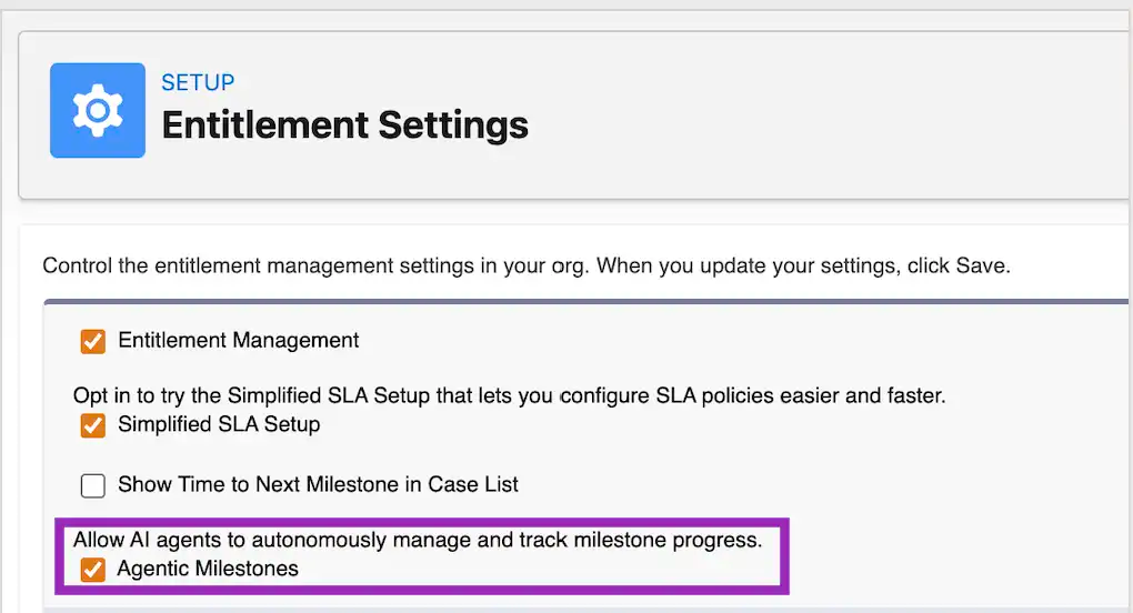 Agentic Milestones in Service Cloud — SLA-aware comms generated by Agentforce